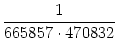 $\displaystyle {\frac{{1}}{{665857 \cdot
470832}}}$