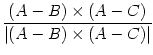 $\displaystyle {\frac{{(A-B)\times(A-C)}}{{\vert(A-B)\times(A-C)\vert}}}$
