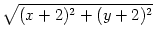$\displaystyle \sqrt{{(x+2)^2+(y+2)^2}}$