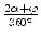 $ {\frac{{2\alpha + \varphi}}{{360^\circ}}}$